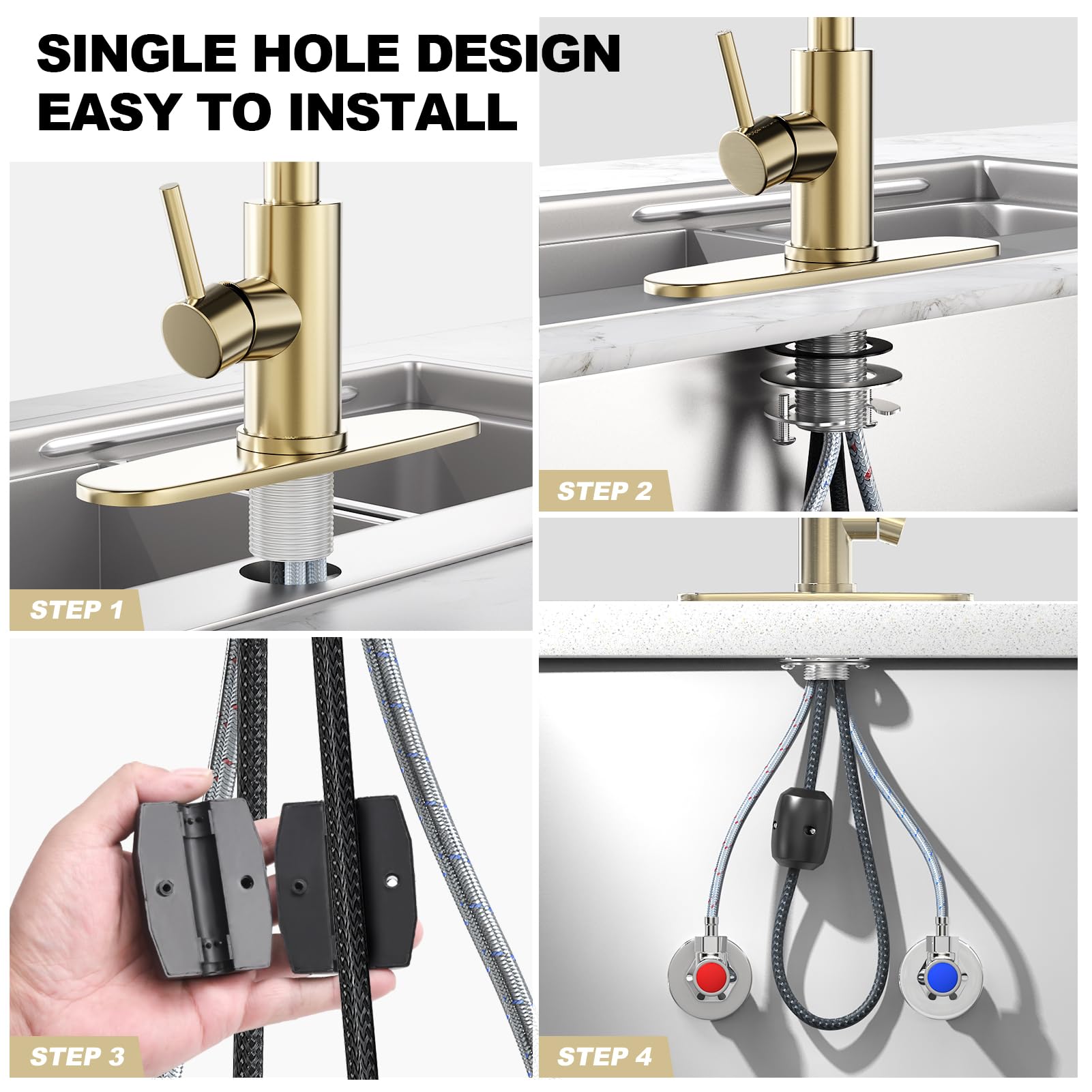 AVSIILE deck plate included for clean multi-hole install