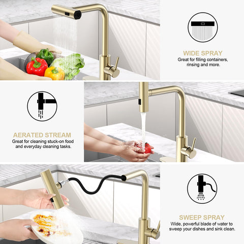 AVSIILE pull-down sprayer hose extending reach for cleanup and pots
