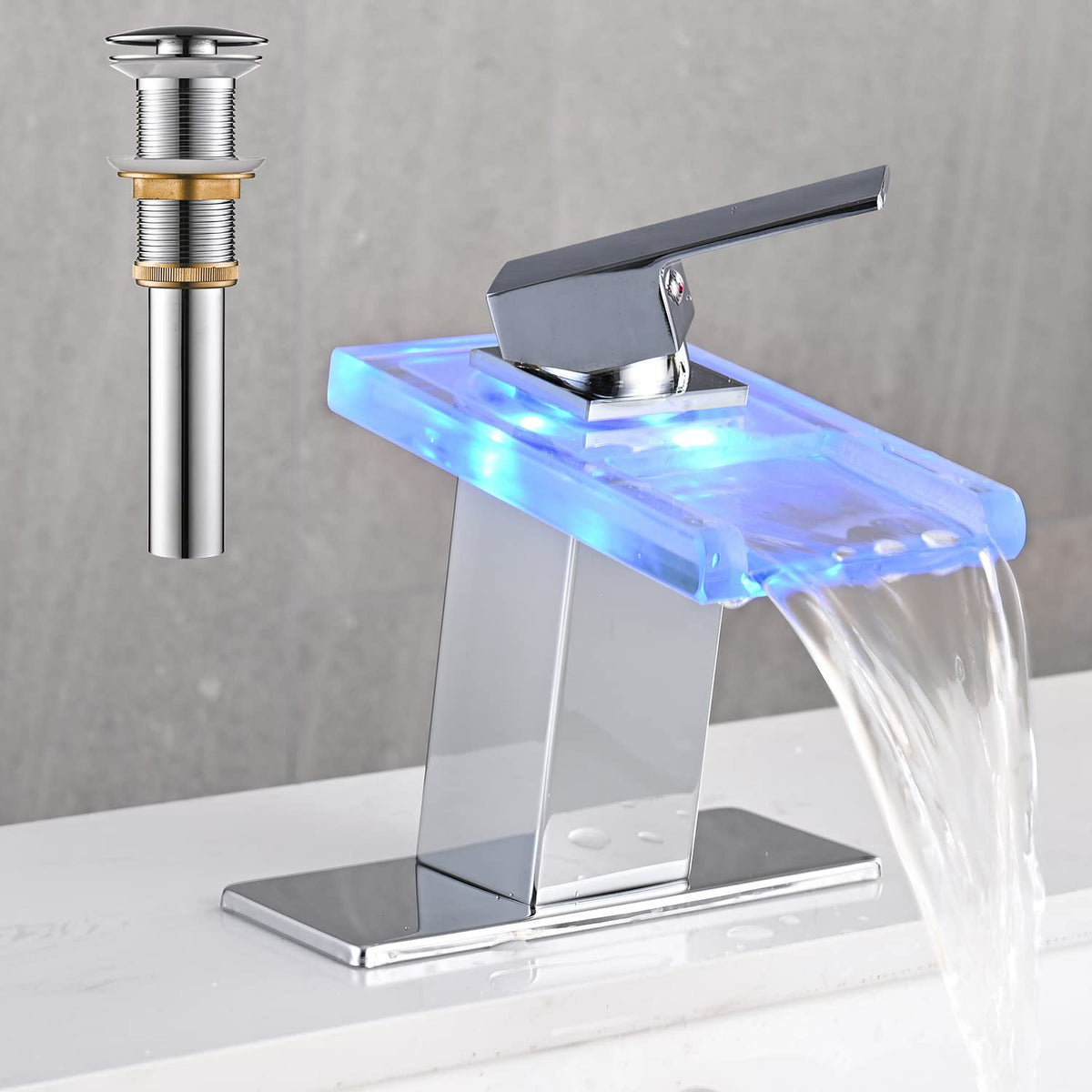 AVSIILE LED faucet with waterfall spout for a spa like bathroom