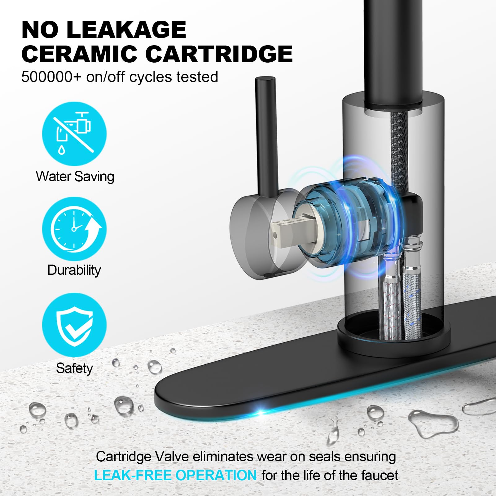 AVSIILE matte black finish resists fingerprints for easy maintenance