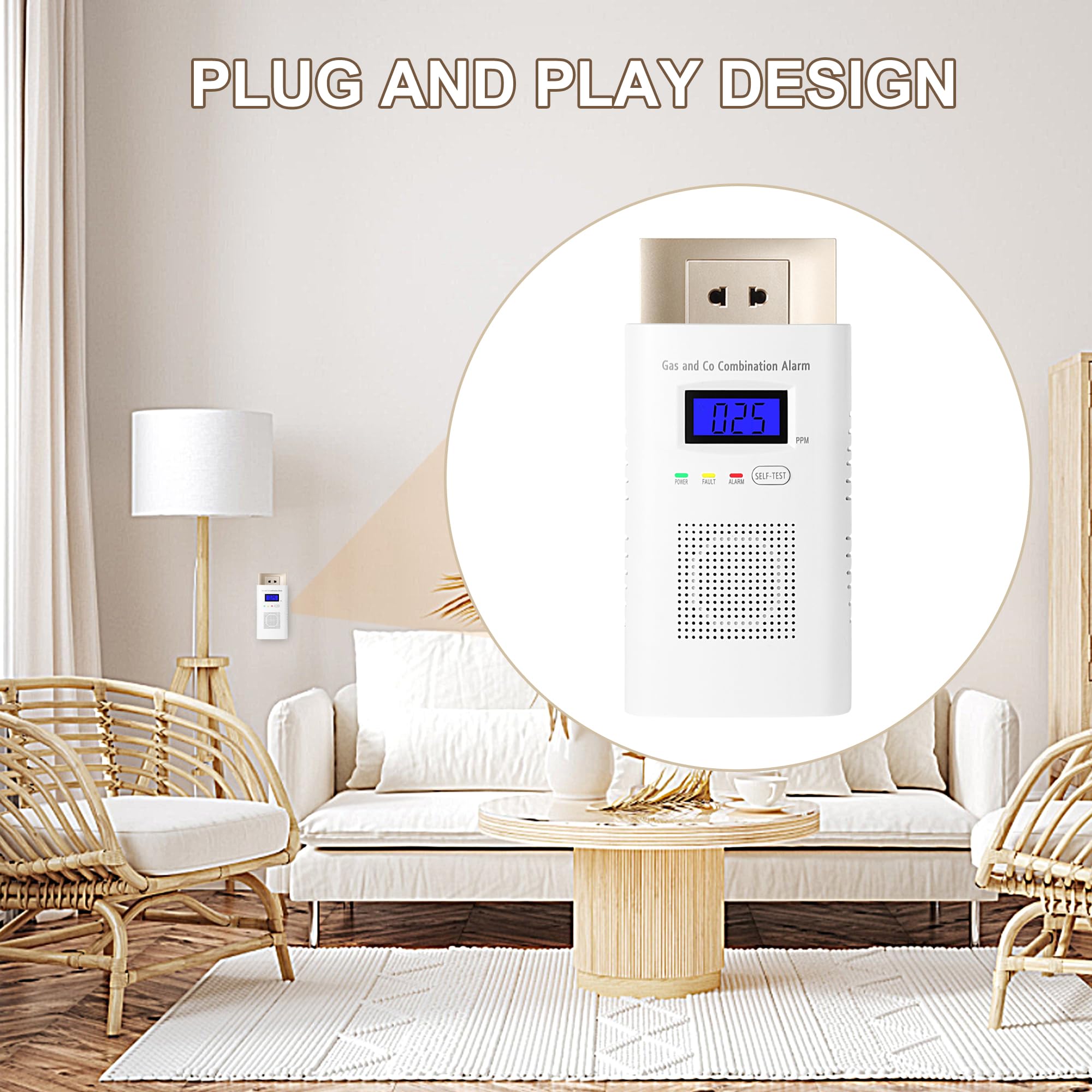 Awatin detector set in kitchen and living room for safer spaces.