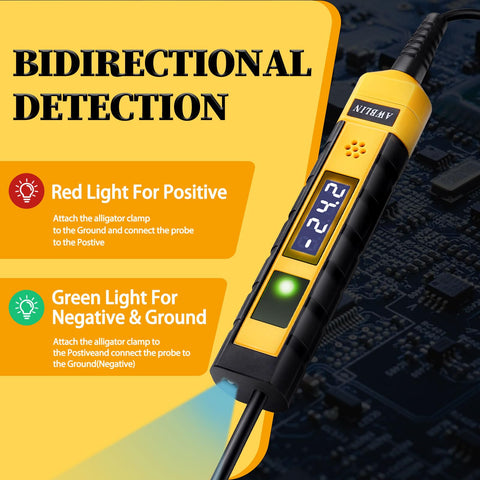 AWBLIN test light features extended spring wire for flexible ground testing.