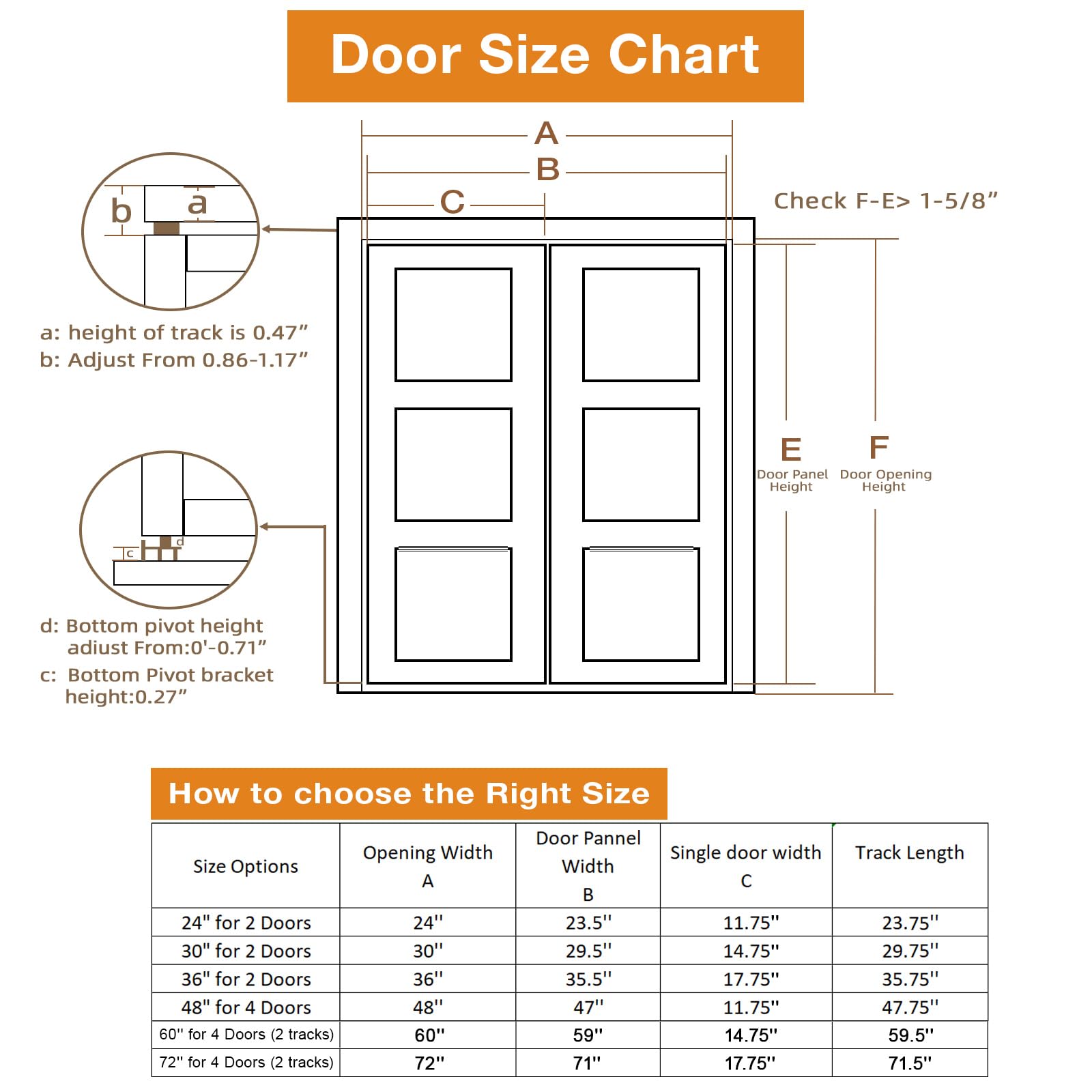 AWDIA bottom bracket detail shows stable bi-fold door support