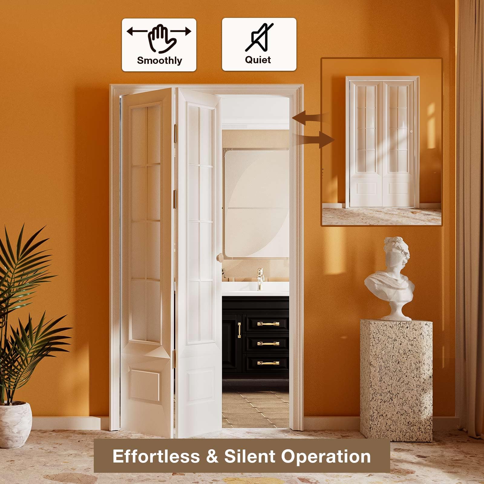 AWDIA bifold door hardware kit brackets for sturdy door support