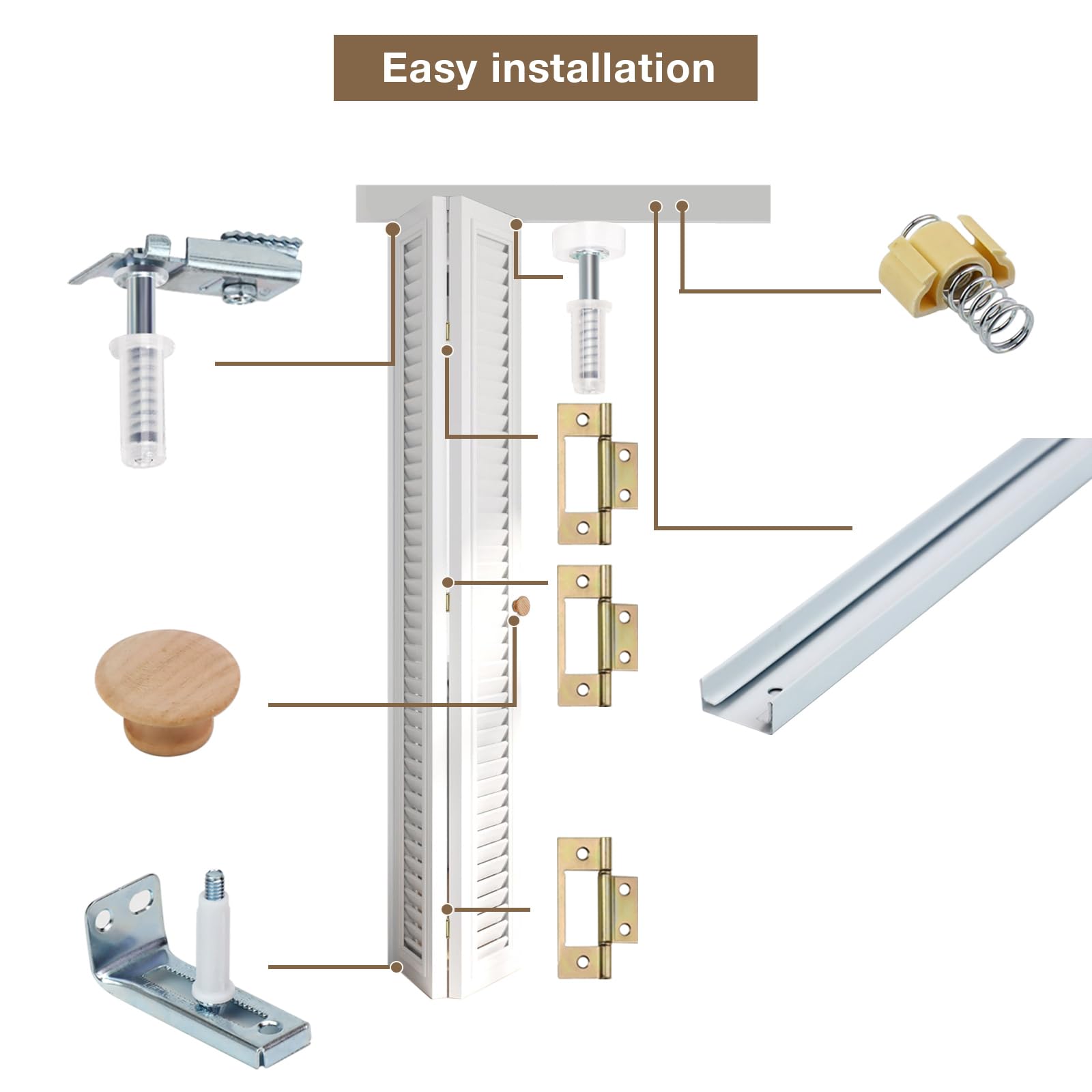 AWDIA bifold door hardware kit top and bottom pivots enable easy movement