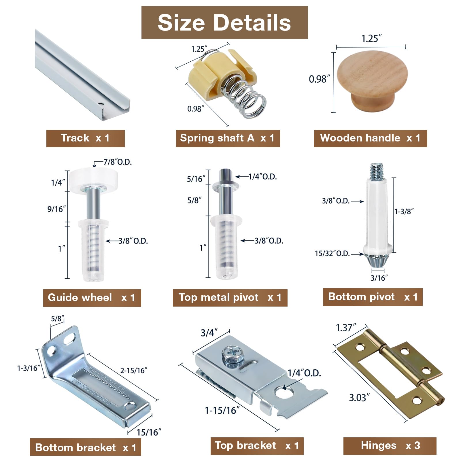 AWDIA bifold door hardware kit spring shaft maintains tension
