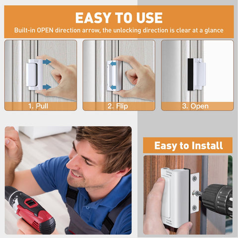 AWDIA child safety lock positioned high to deter curious entry