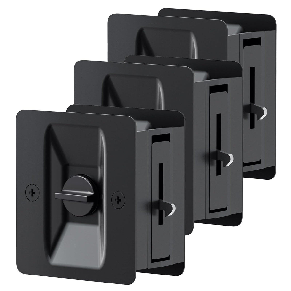 AWDIA matte black pocket door lock 3-pack enhances privacy and style for interior doors