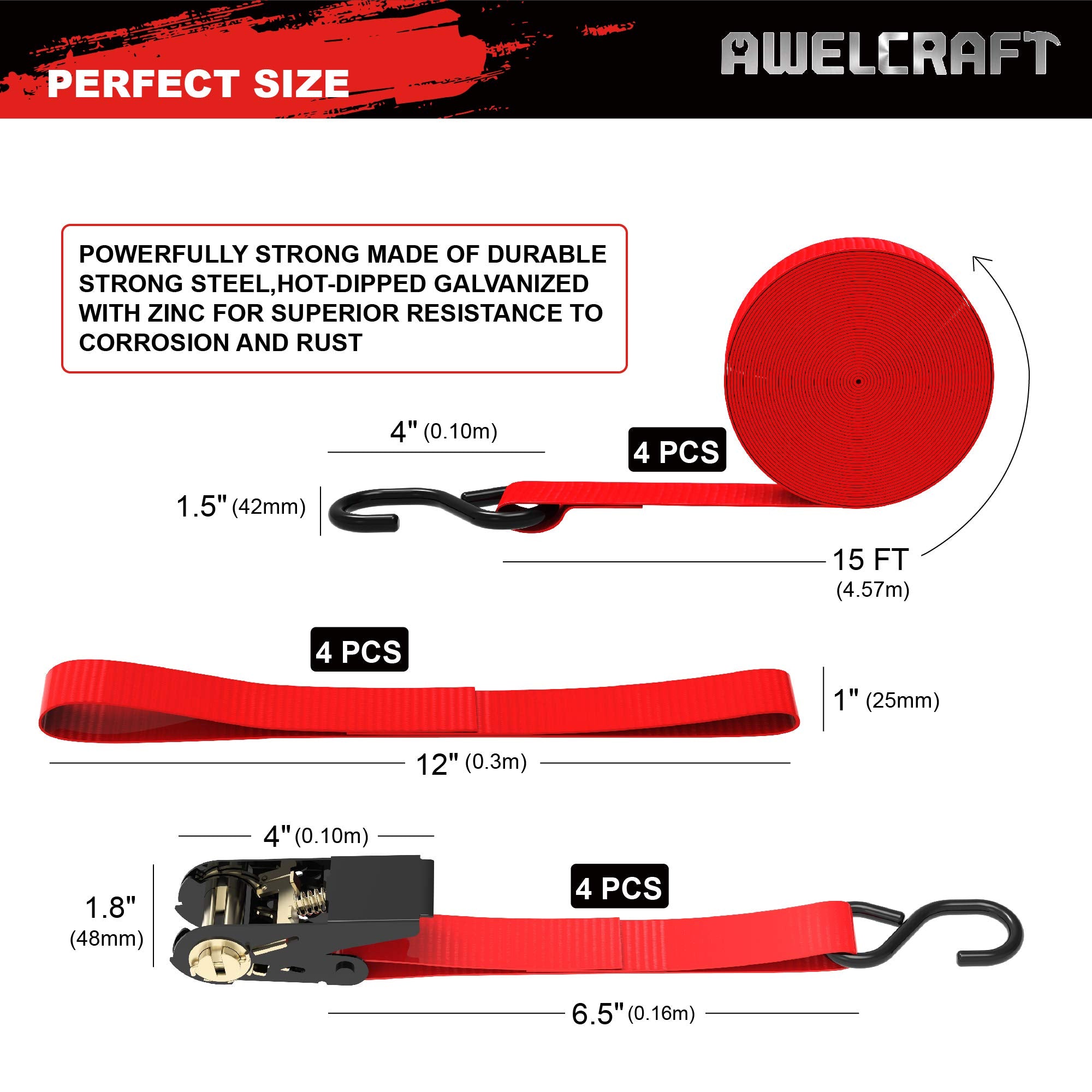 AWELCRAFT neon webbing close up highlighting high visibility for quick securing