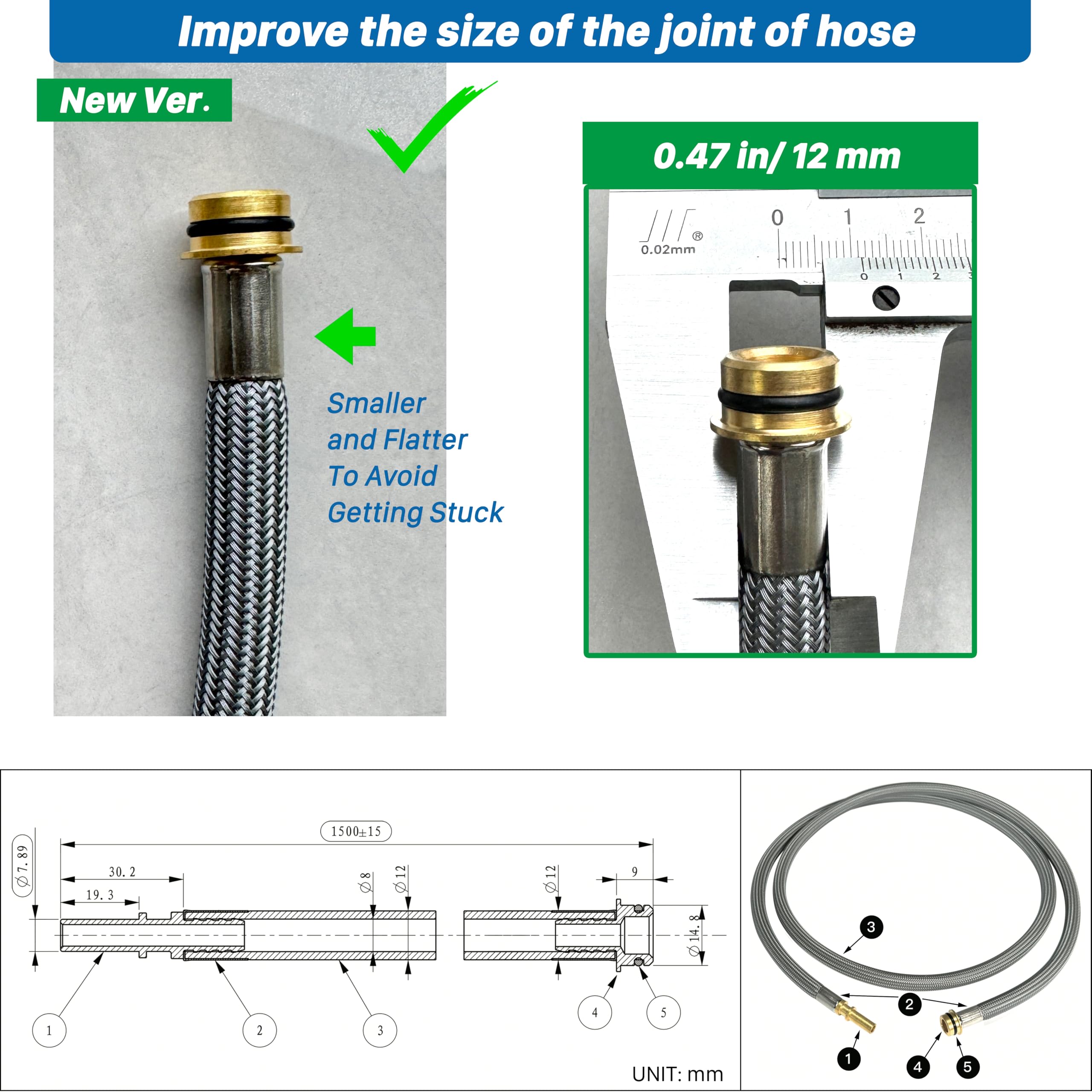 Awelife 59-inch hose length enables flexible reach in kitchen