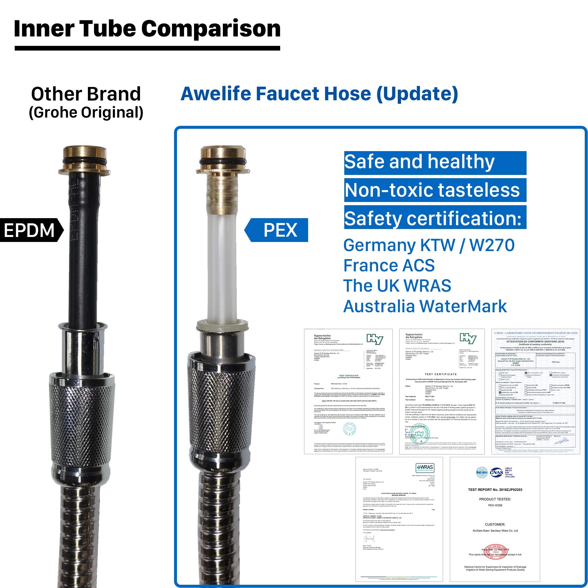 Awelife starLight chrome finish hose adds a fresh look and durable performance.