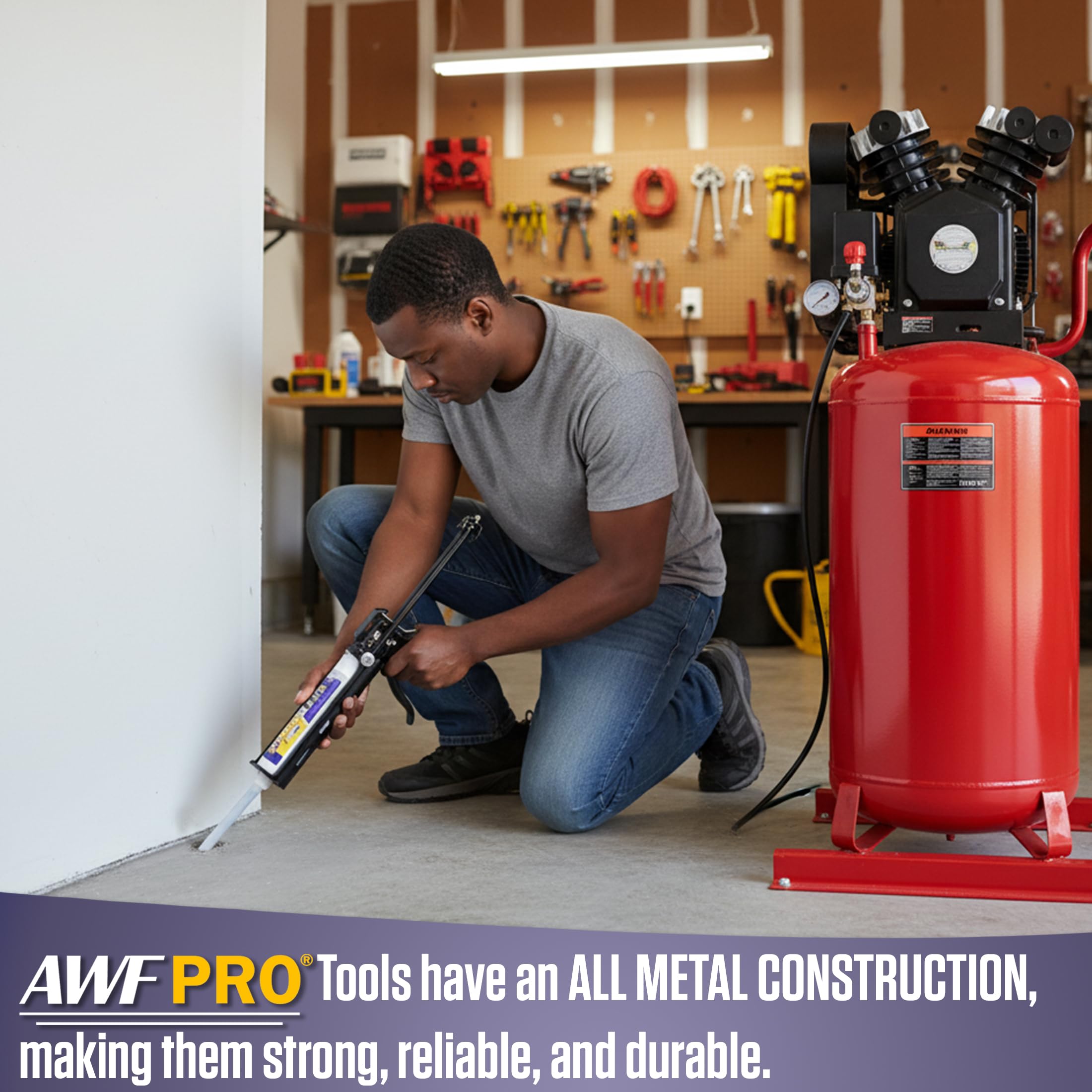 AWF PRO epoxy gun 25 to 1 thrust ratio for thick adhesives.