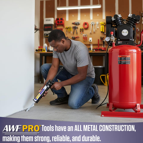 AWF PRO epoxy gun 25 to 1 thrust ratio for thick adhesives.