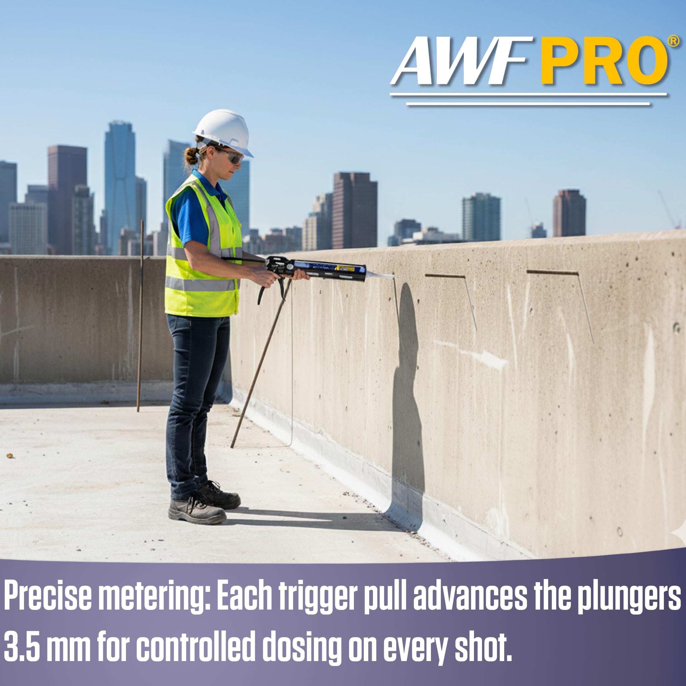 AWF PRO ergonomic handle designed for comfortable use during long tasks.