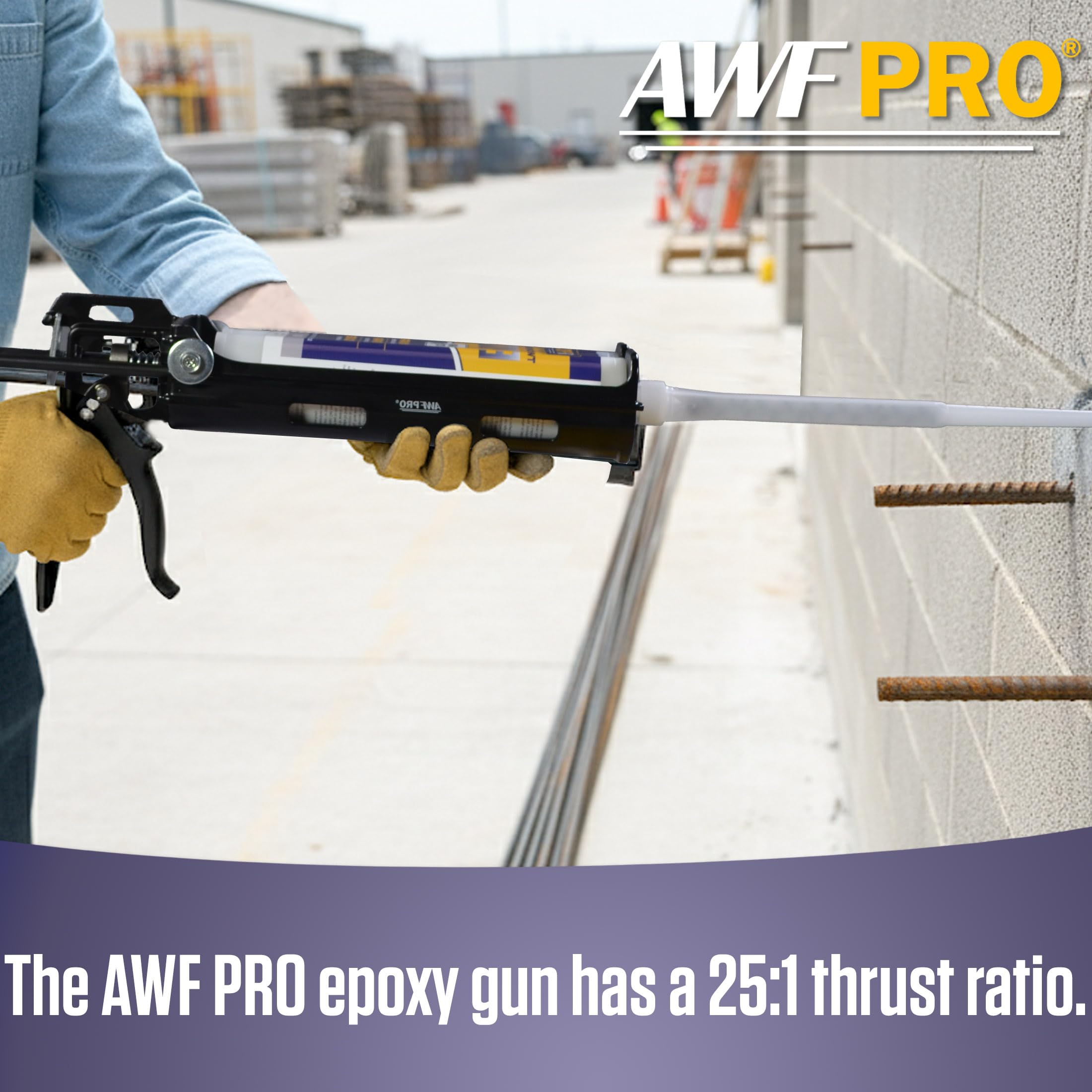 AWF PRO epoxy gun flow control screw enables cleaner, controlled material output.