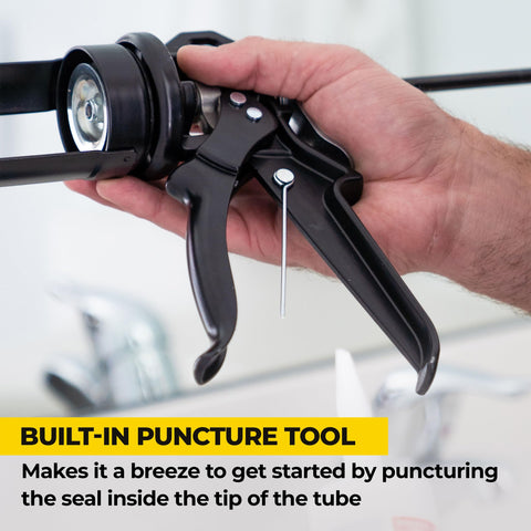 AWF PRO caulk gun supports standard 10 oz cartridges for versatility.
