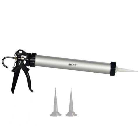 AWF PRO sausage caulking gun with aluminum barrel for durable, smooth application