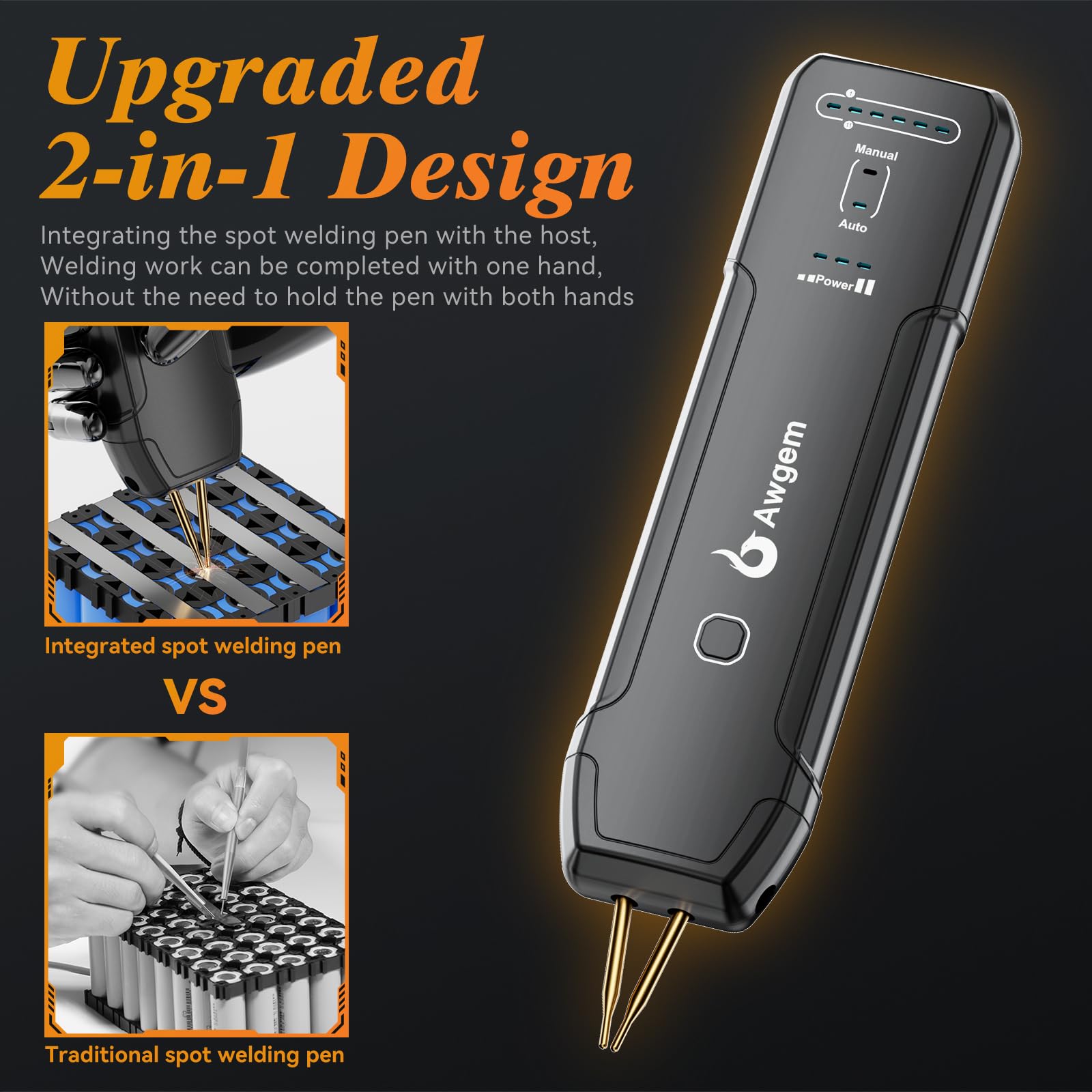 Awgem SH1 manual-mode button allows fine control during delicate welds