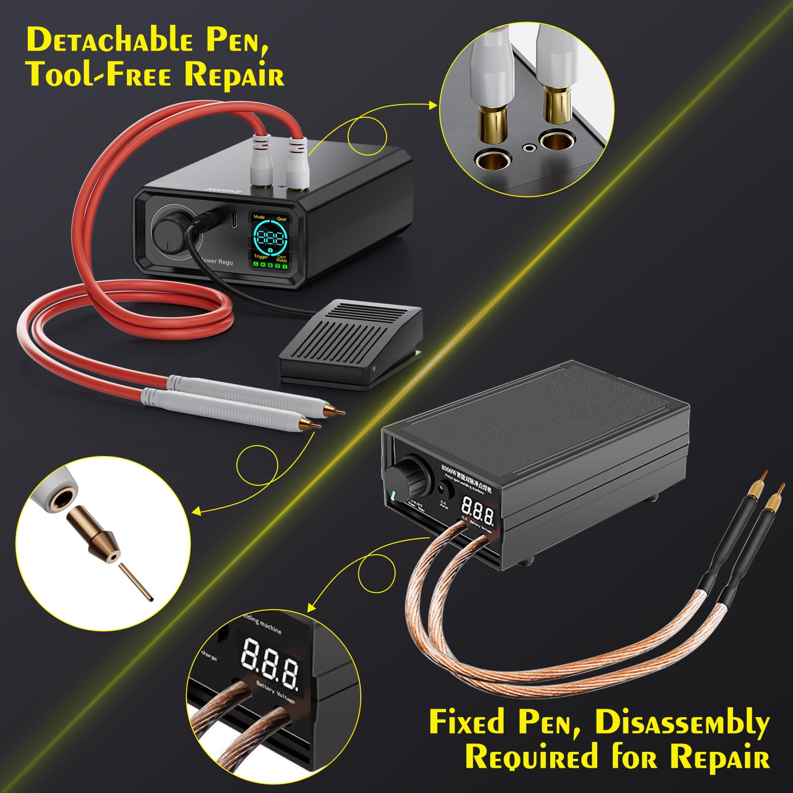 AWithZ nickel-plated sheet metal included for quick, reliable electrode setup