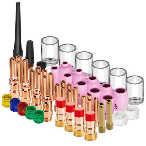 AWLOLWA 81PCS TIG kit glass cup improves arc stability for WP-17/18/26 welding.