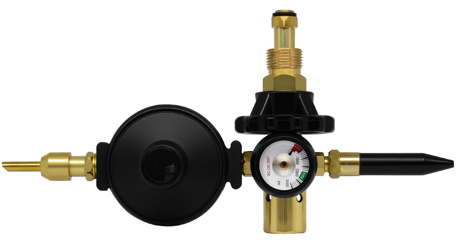 AWLOLWA high-flow regulator attached to CGA-580 valve for fast inflation