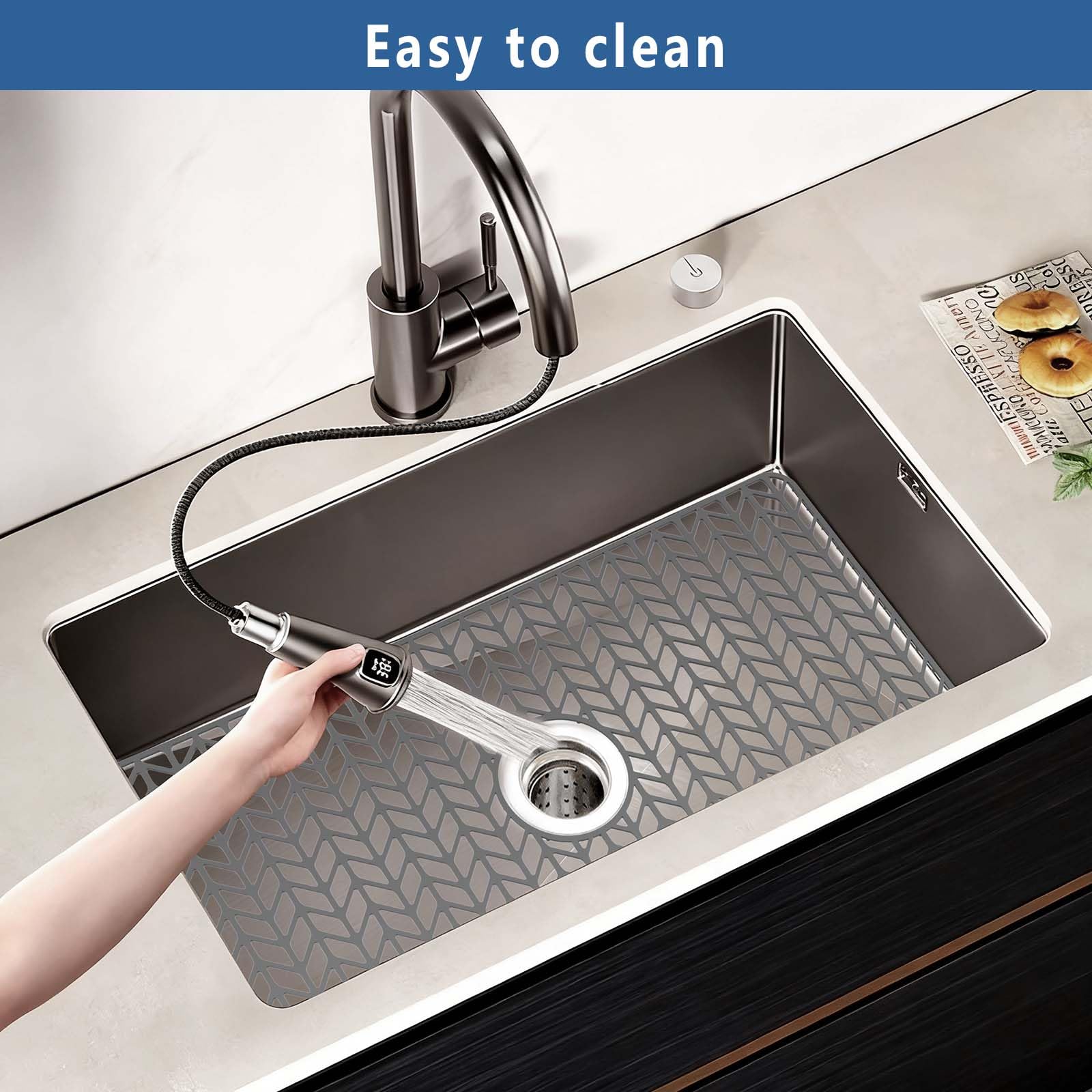 AWOKE heat-resistant mat tolerates pots up to 450°F without damage.