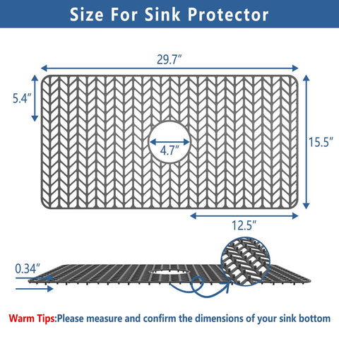 AWOKE raised-feet silicone mat elevates above the sink to protect surfaces.
