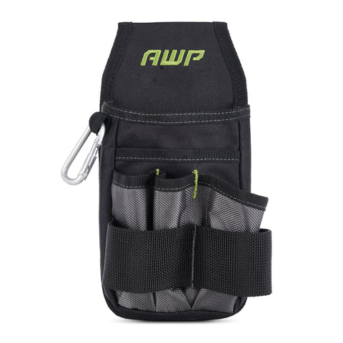 AWP Premium Tool Pouch front view highlights seven pockets for quick access.