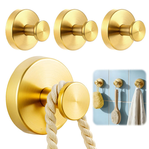 awrose 4-pack suction hooks attached to shower wall with no drill for secure holding