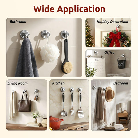 awrose holiday decor display using wreath on front door with suction hooks