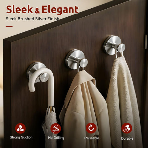 awrose waterproof suction hooks installed in kitchen for organization