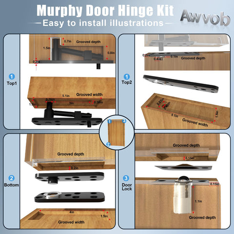 Awvob hidden bookcase door template included for accurate slot cutting.