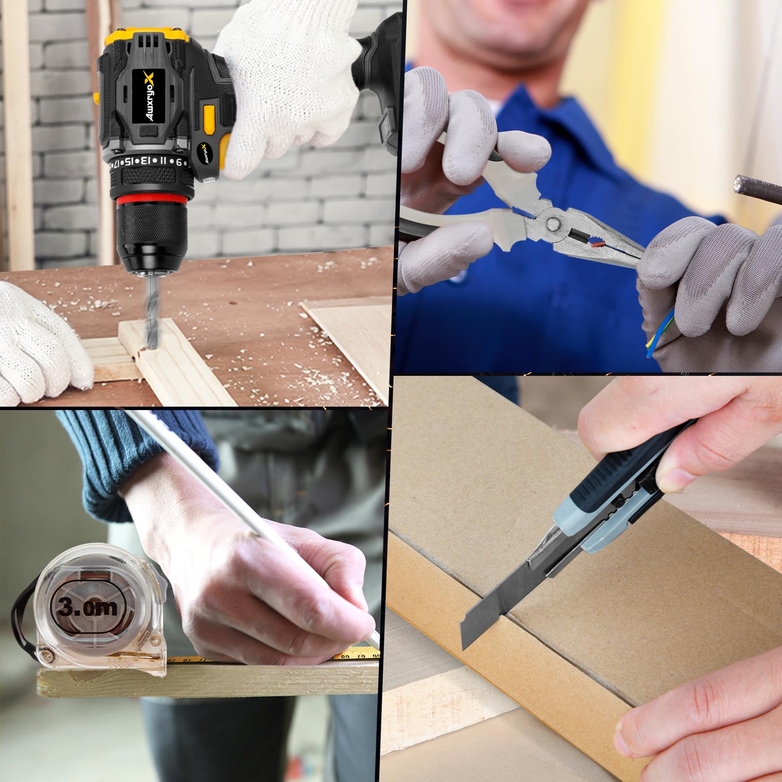 AwxryoX sturdy toolbox keeps tools neatly organized and accessible.