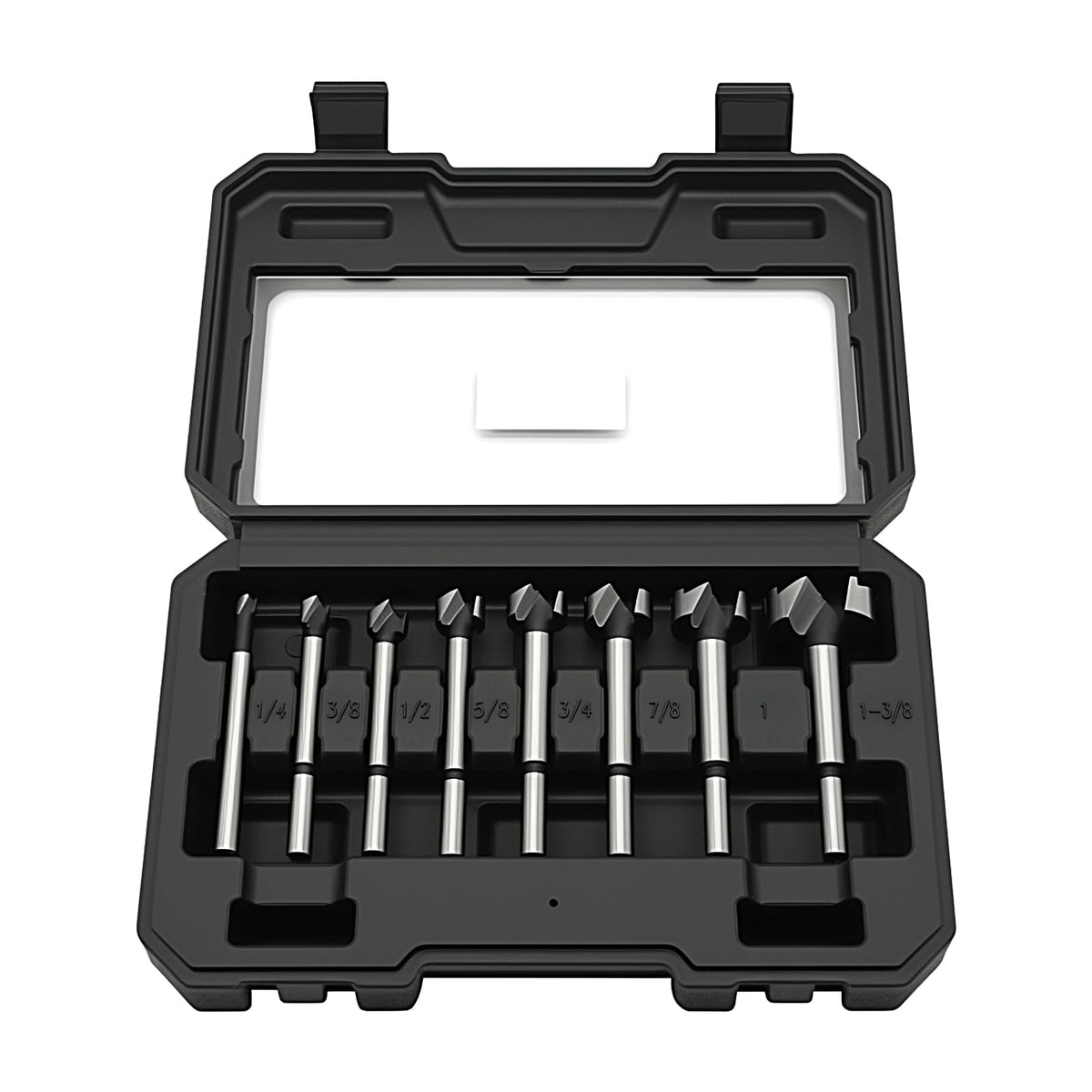 Axelord Forstner bit set stored in case for easy, organized woodworking.