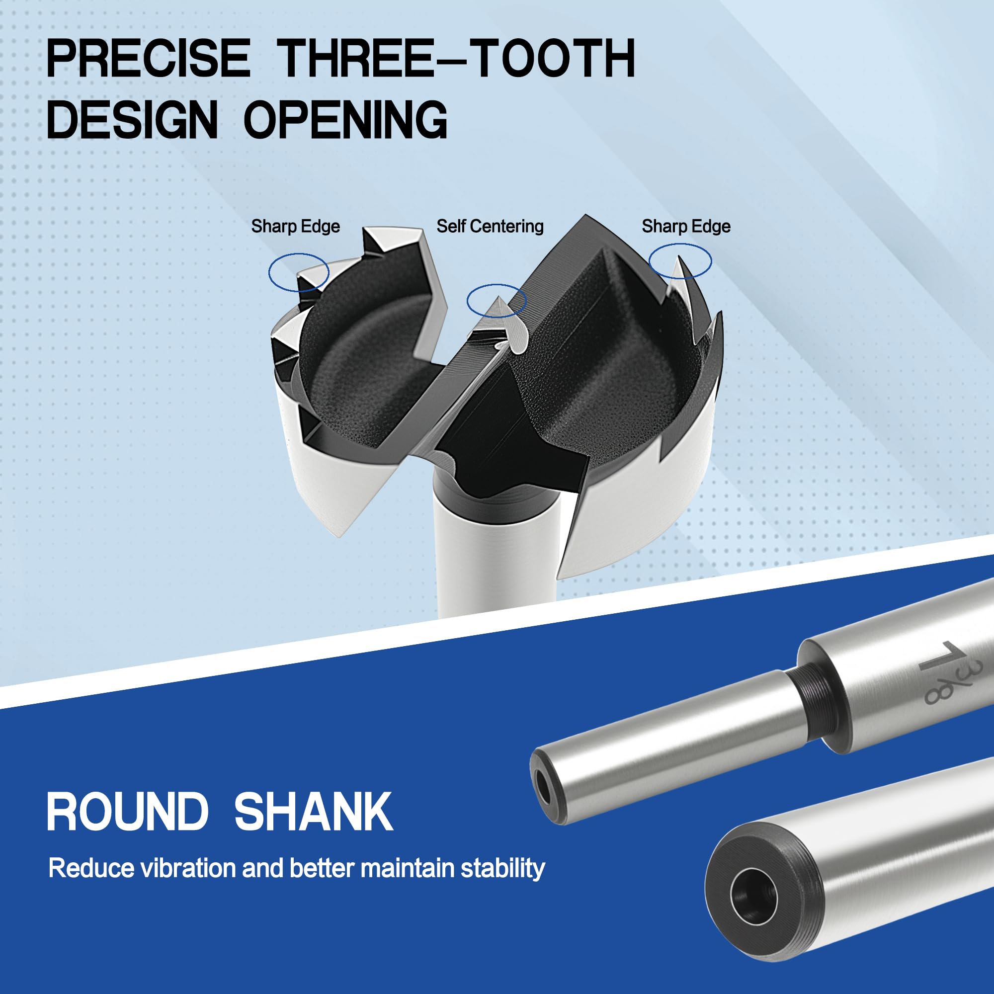Axelord Forstner bit size chart showing versatile range for projects.