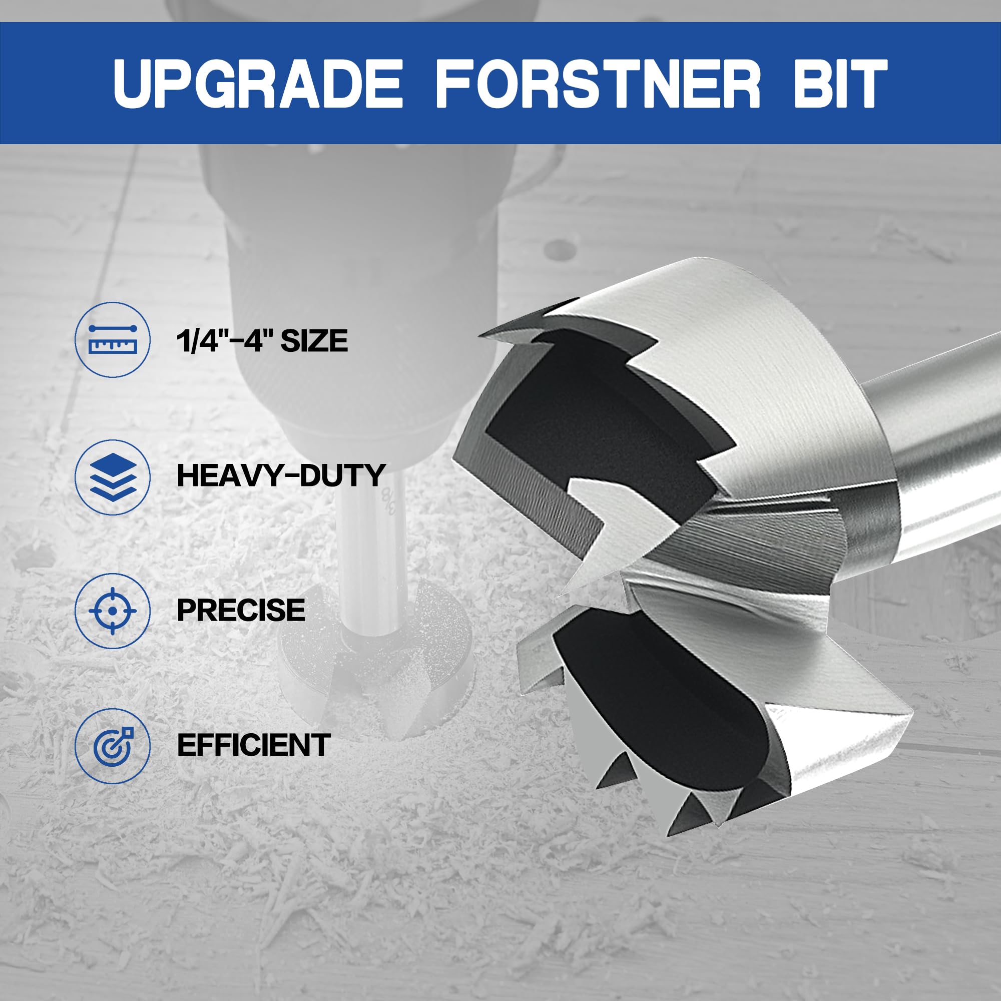 Axelord Forstner bit in action for precise wood joinery and clean holes.
