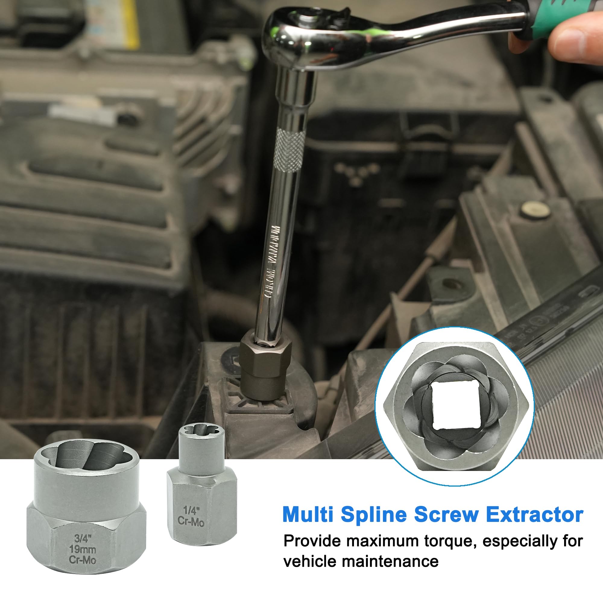 Axelord hex socket design delivers maximum grip for stubborn bolts