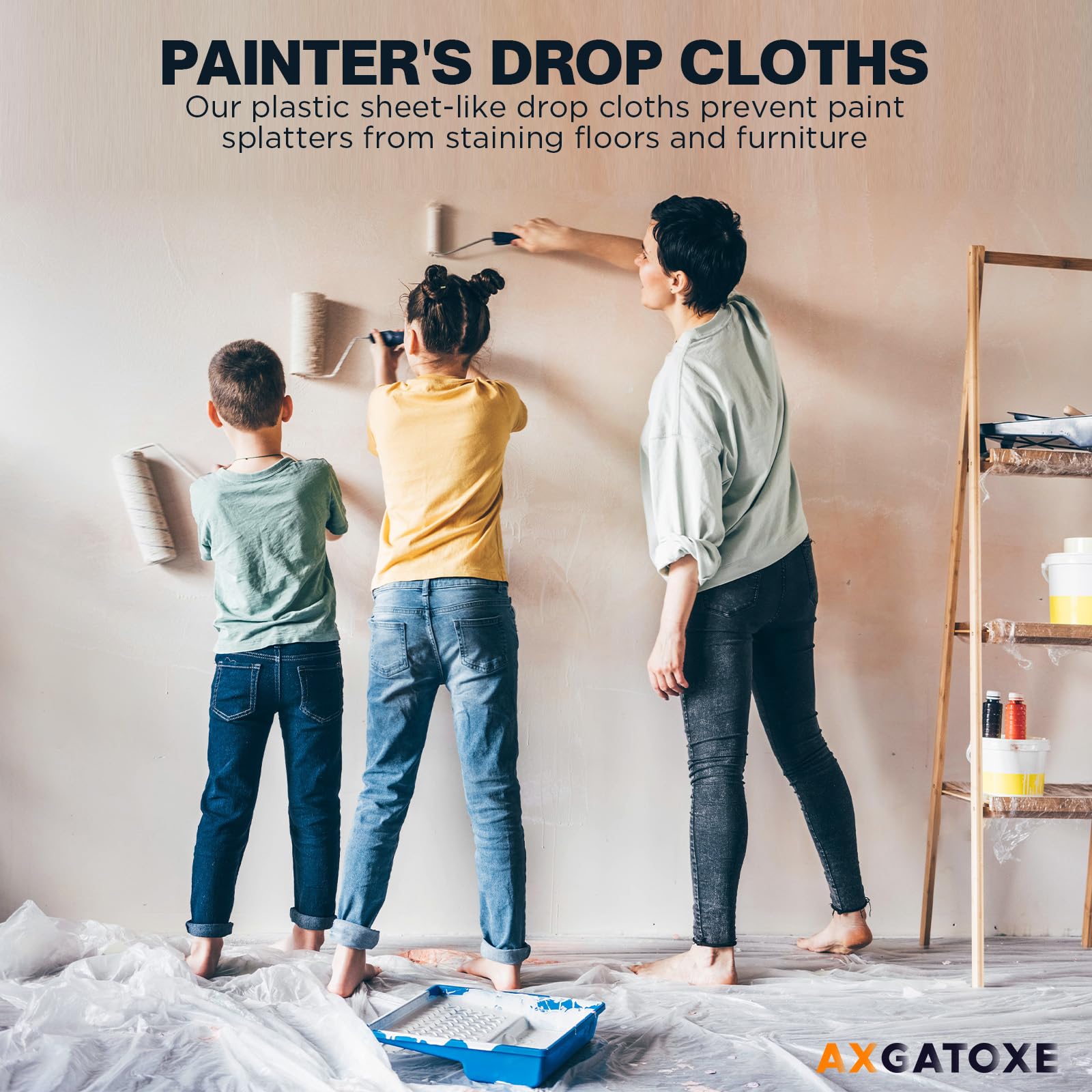 Axgatoxe 10-pack drop cloths delivering ample coverage for large rooms