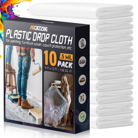 Axgatoxe 12x9 ft drop cloth protecting floors during painting projects