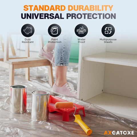 Axgatoxe disposable drop cloth waterproof tarp protects furniture