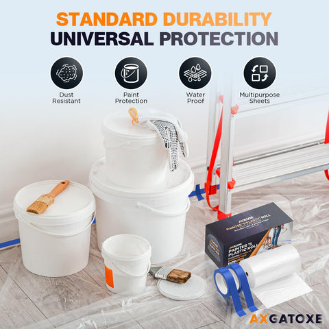 Axgatoxe blue painter's tape rolls included for masking and clean removal