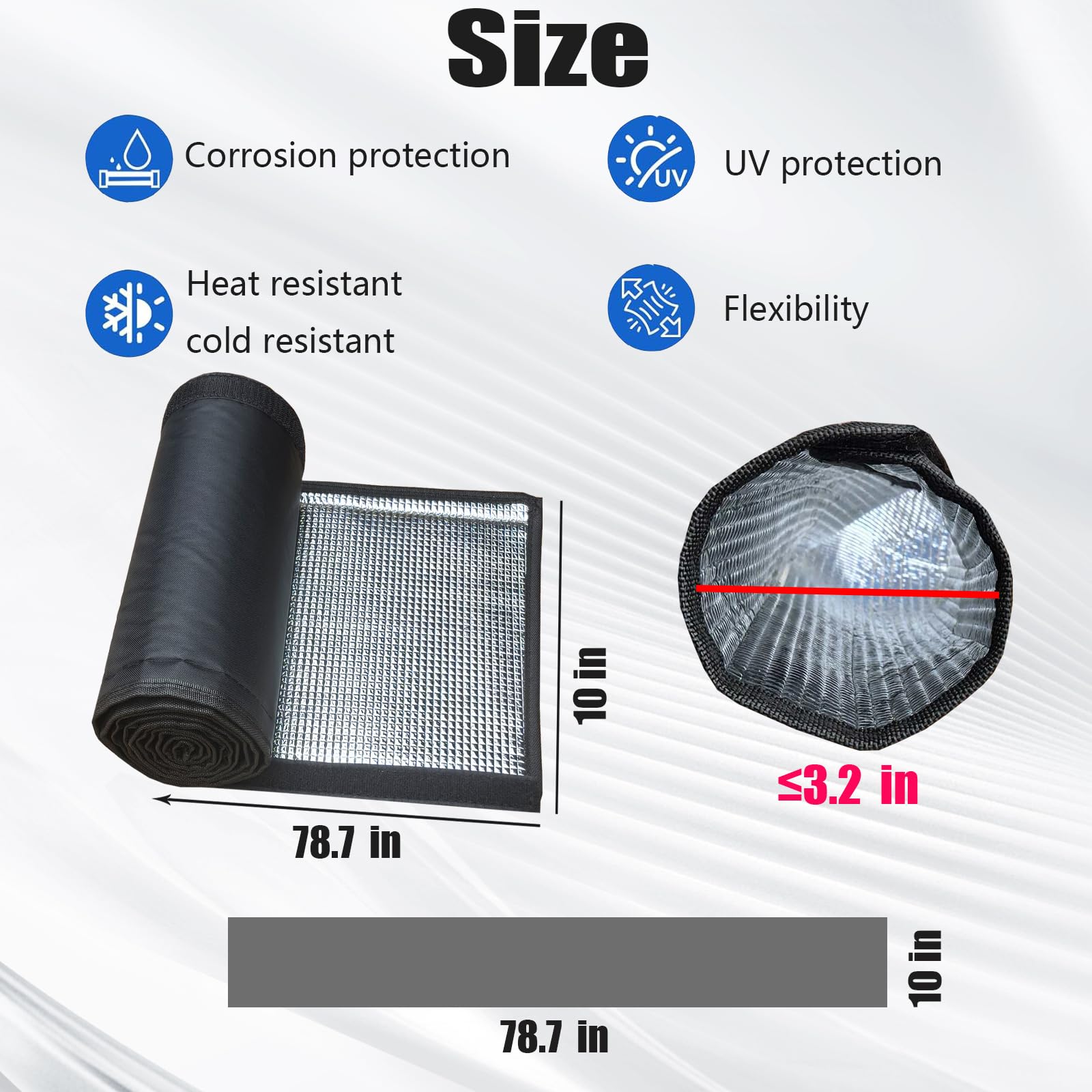 AXIFOUJ extended length covers longer pipes with fewer seams