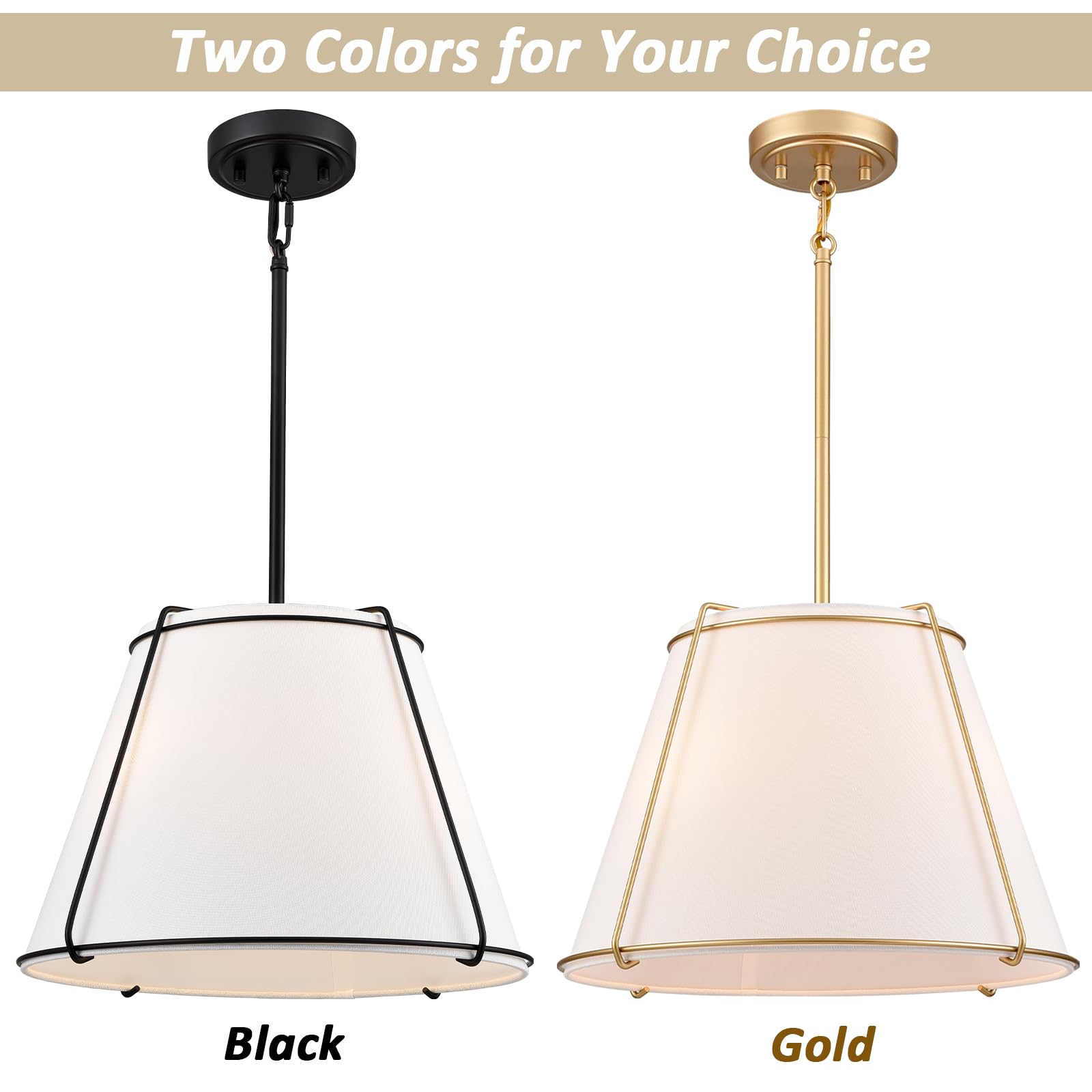 AXILAND white linen drum shade creates soft, diffused illumination for living rooms.