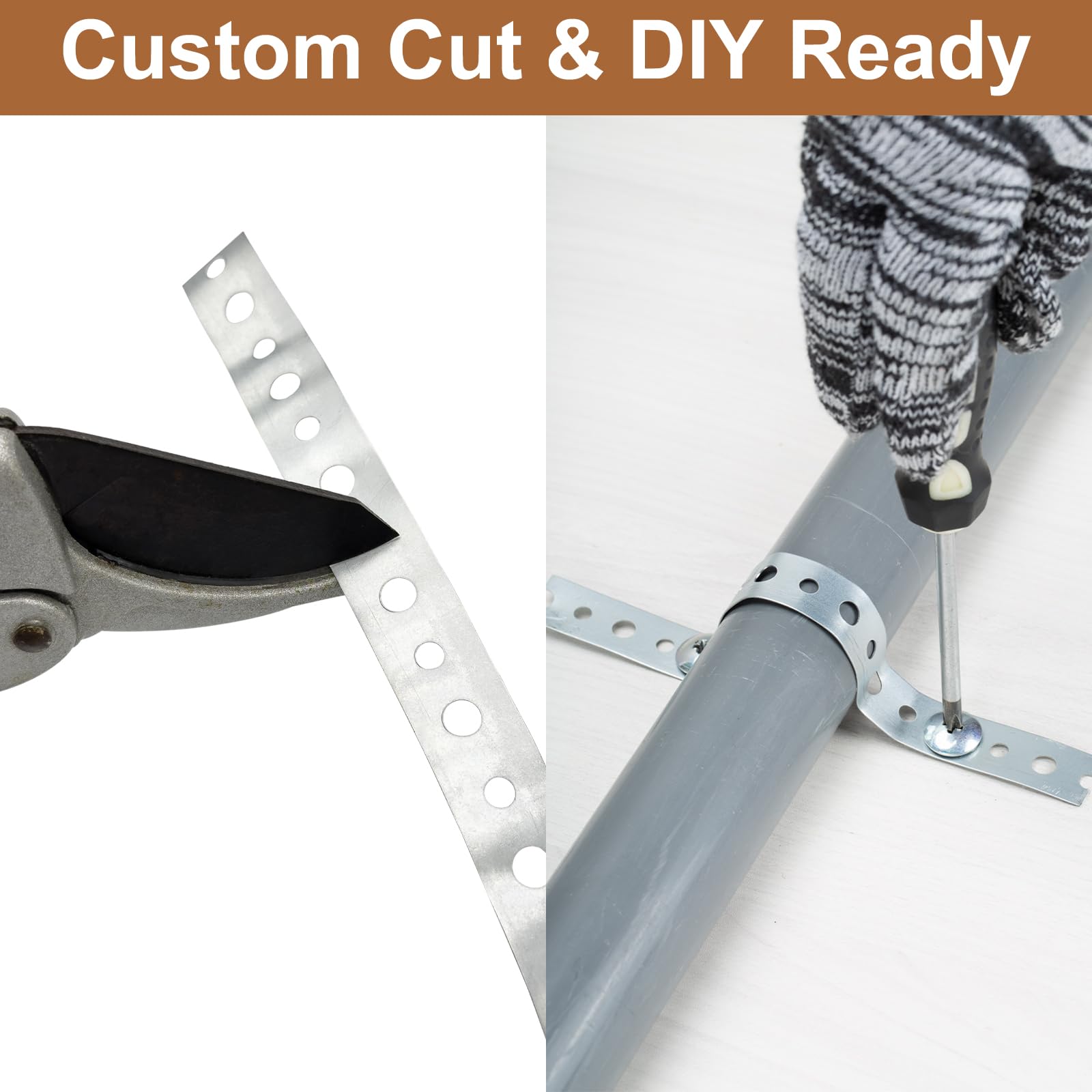 AxiSculpt galvanized strap ideal for construction, gardening, and household organization.