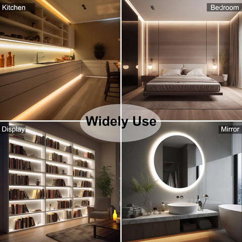AXMOTUT CCT COB LED strip self-adhesive backing simplifies quick mounting.