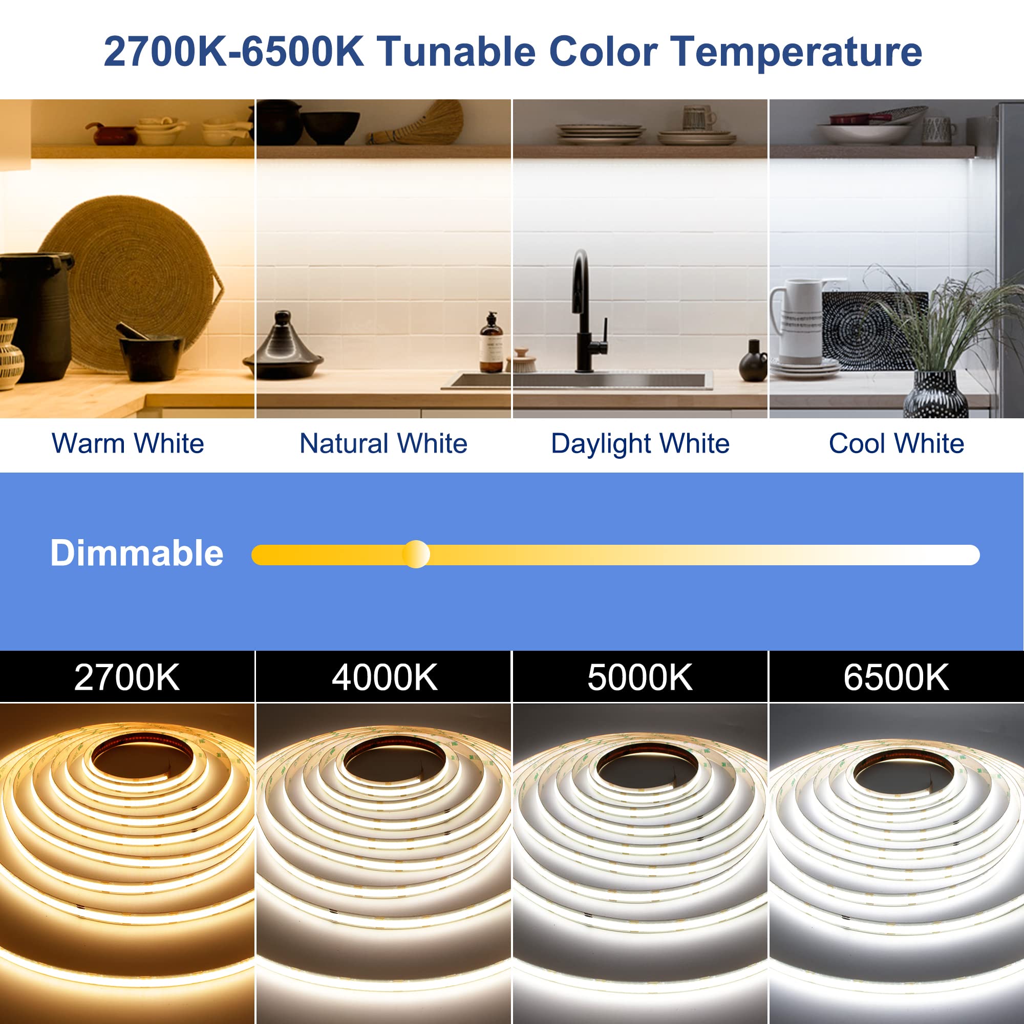 AXMOTUT LED strip cuttable length options support easy DIY installations.