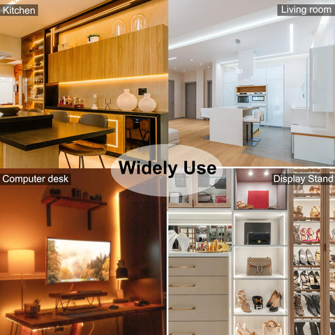 AXMOTUT CCT strip lights create cozy living room ambience and practicality.