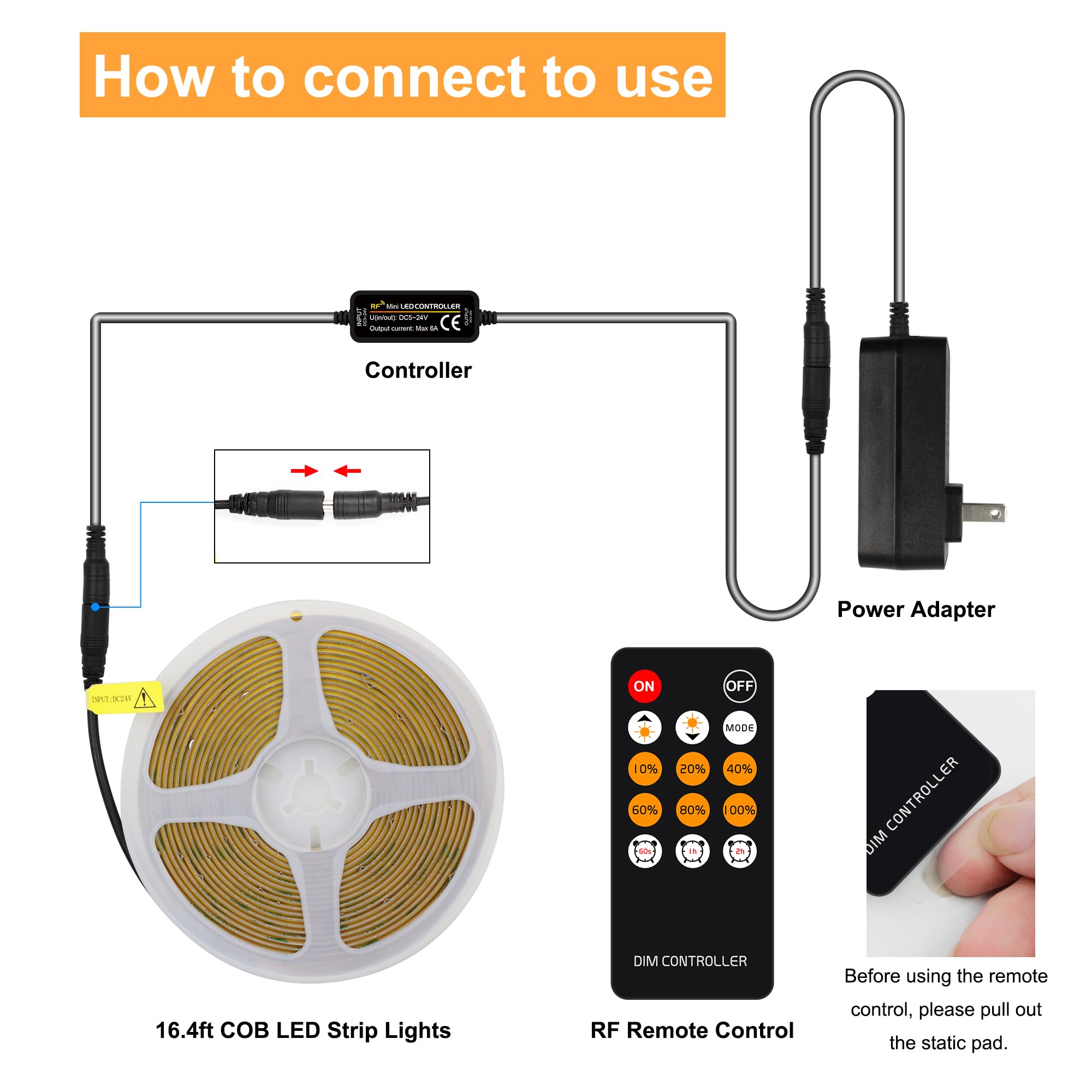 AXMOTUT COB LED strip light used for bedroom cove lighting