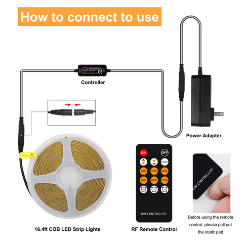AXMOTUT COB LED strip light used for bedroom cove lighting