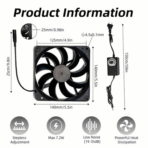 Axonite universal voltage adapter enables easy 110-240V plug-and-play cooling.